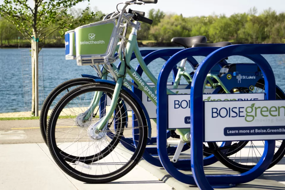 Boise GreenBike station with bikes